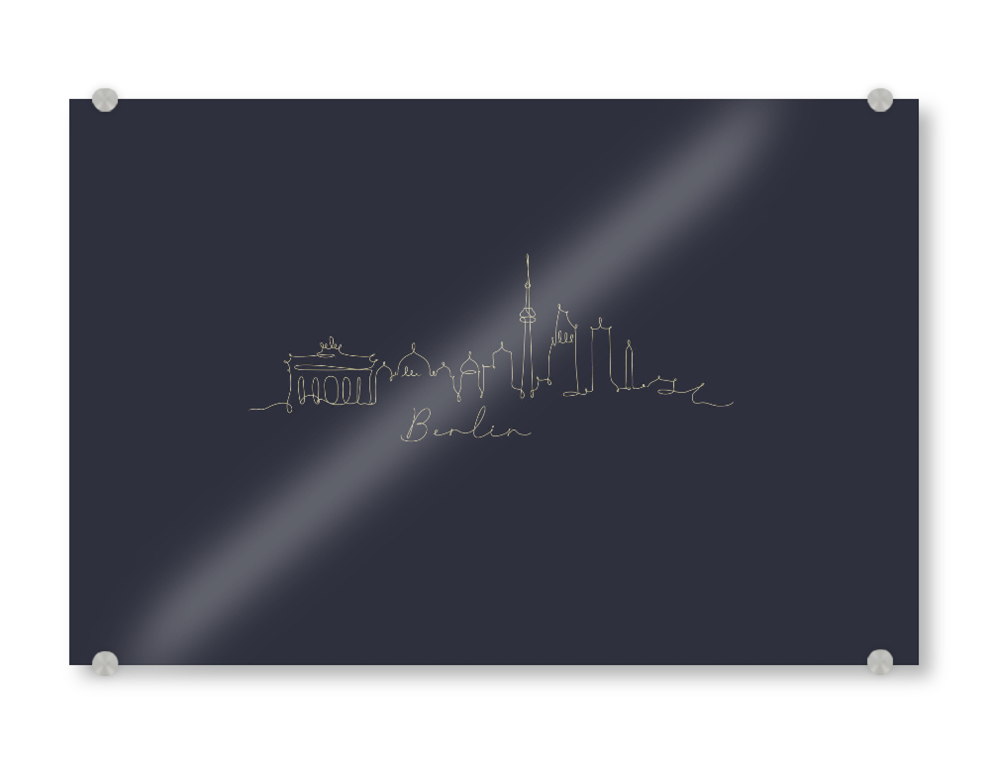 Acrylglasbild "Pen line silhouette Berlin dark" artboxONE - Städte,Städte / Berlin - Skyline,Berlin,Germany,Deutschland