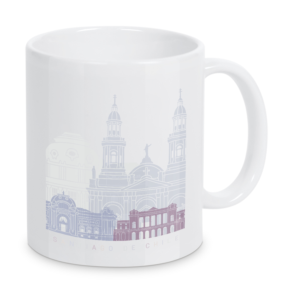 Tasse "SANTIAGO DE CHILE SKYLINE PASTELL" artboxONE - Städte,Architektur