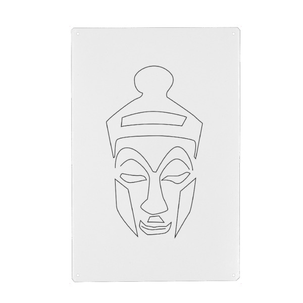 Holzbild "Camouflage" artboxONE - Abstrakt,Schwarzweiß - Maske,Ethno,Afrika,Asien,Reise,Line,Line art