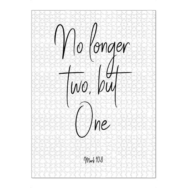 Puzzle Ravensburger "No longer two, but One" artboxONE - Typografie,Schwarzweiß,Liebe - Couple,Love,Bible,Wedding - Bild couple