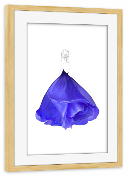 Poster mit Rahmen kiefer "Fashion roses" artboxONE - Floral,Fashion,Ultraviolet - Flowers,Rose,Girl,Fashion