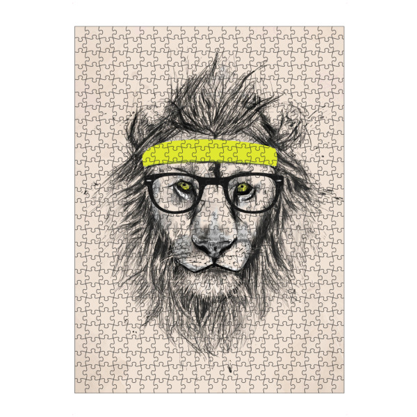 Puzzle Ravensburger "Hipster lion" artboxONE - Tiere - Lion,Headband,Sport - Bild lion