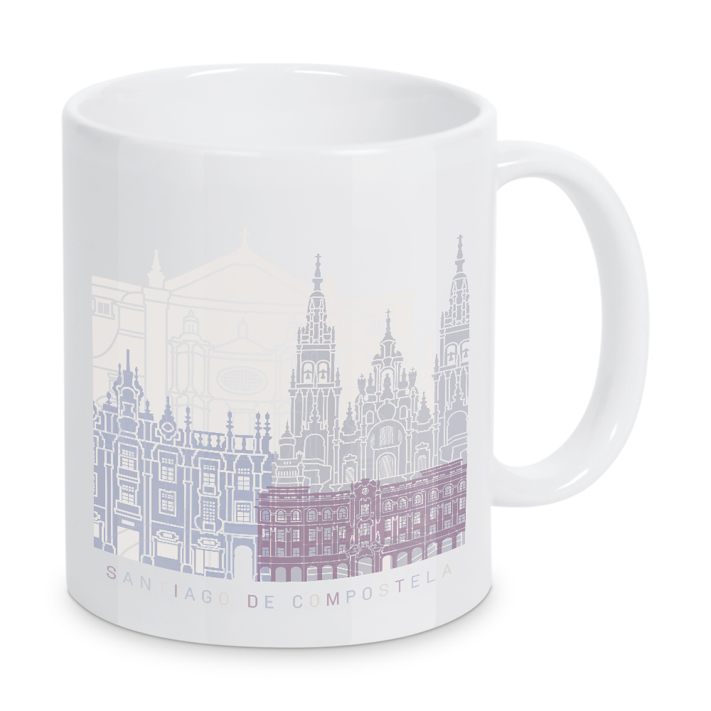 Tasse "SANTIAGO DE COMPOSTELA SKYLINE-m" artboxONE - Städte,Architektur