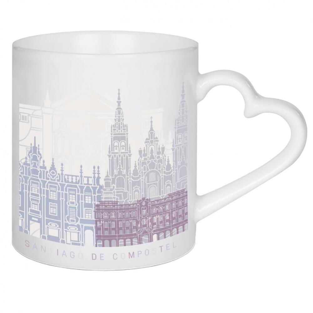 Herztasse "SANTIAGO DE COMPOSTELA SKYLINE-m" artboxONE - Städte,Architektur