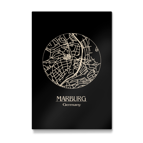 Galerie-Print "Retro Map Marburg Germany Circle" 30x20 cm artboxONE