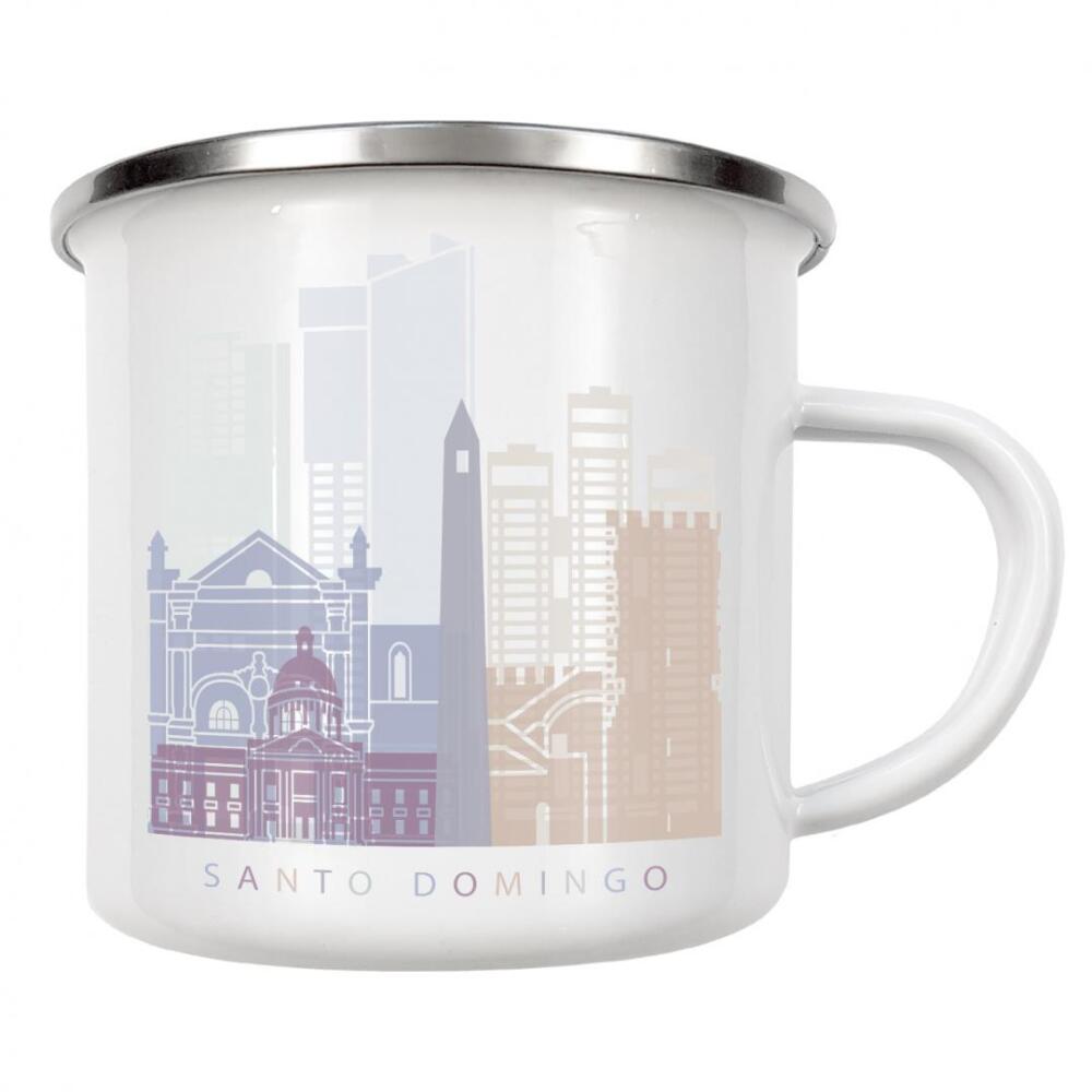 Emaille Tasse "SANTO DOMINGO SKYLINE PASTELL-m" artboxONE - Städte,Architektur