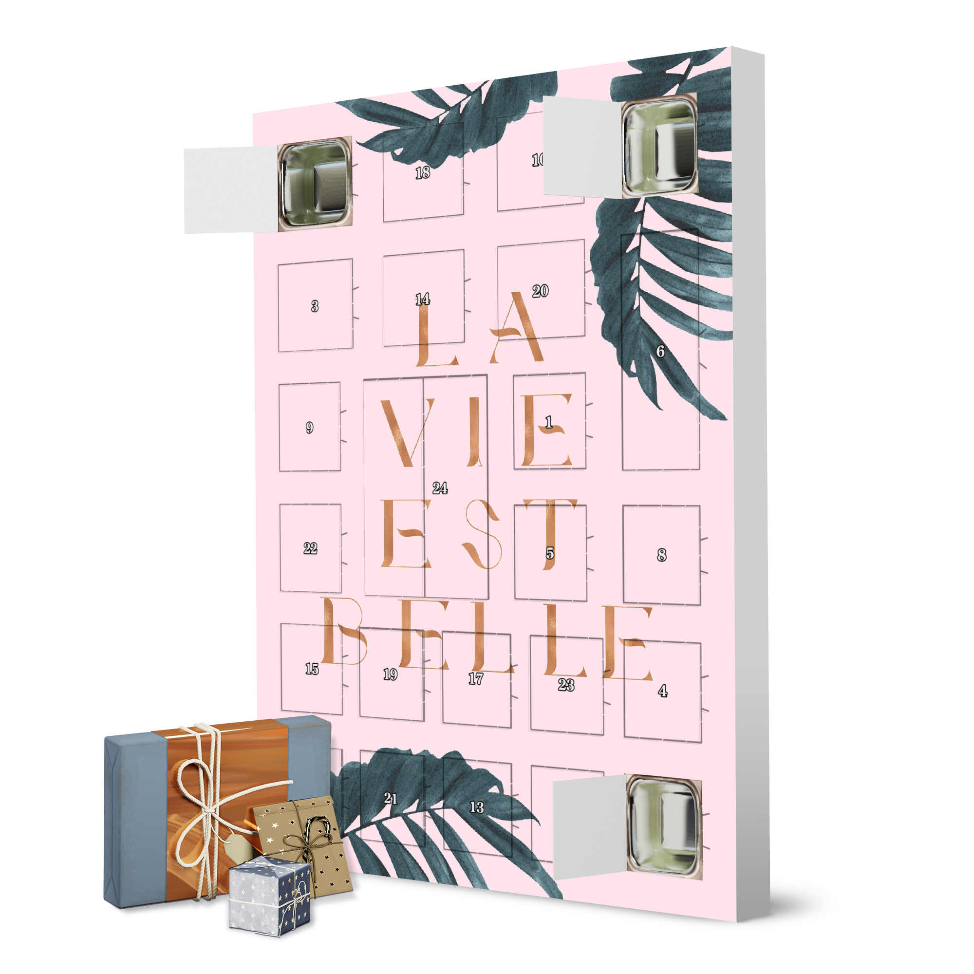 Adventskalender zum Selbstbefüllen La Vie est Belle Rose Gold Edition artboxONE Adventskalender Natur