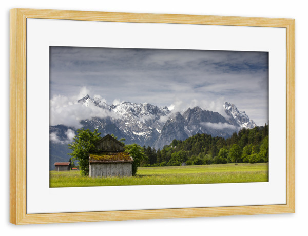 Poster mit Rahmen kiefer "Zugspitzblick" artboxONE - Natur - Zugspitze,Berge,Alpen