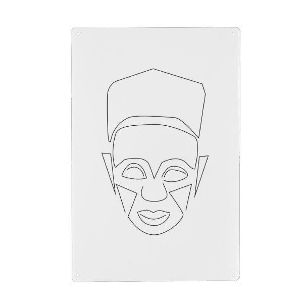 Metall Poster "Face Mask" artboxONE - Abstrakt,Menschen,Schwarzweiß,Geometrie,Reise / Afrika - Maske,Ethno,Afrika,Menschen - Blechschild