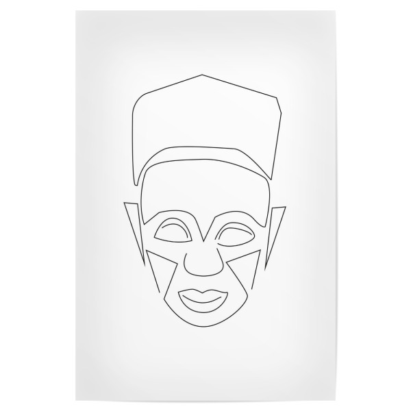 Poster 30x20 cm "Face Mask" artboxONE - Abstrakt,Menschen,Schwarzweiß,Geometrie,Reise / Afrika - Maske,Ethno,Afrika,Menschen