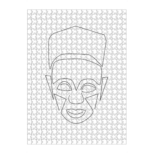 Puzzle Ravensburger "Face Mask" artboxONE - Abstrakt,Menschen,Schwarzweiß,Geometrie,Reise / Afrika - Maske,Ethno,Afrika,Menschen - Bild maske