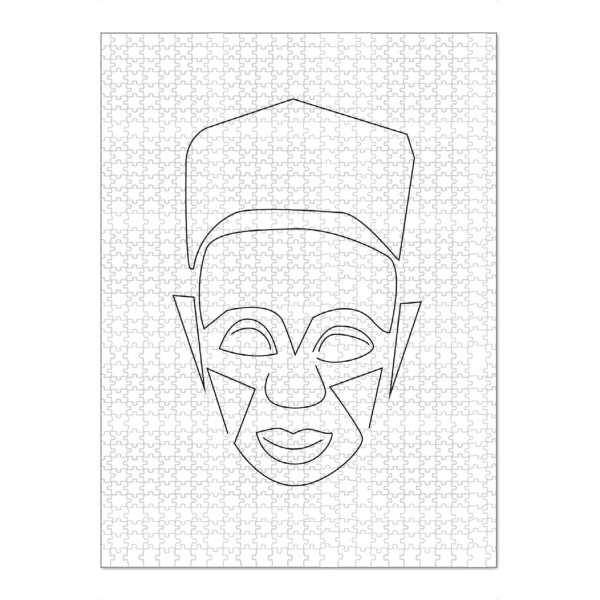 Puzzle Ravensburger "Face Mask" artboxONE - Abstrakt,Menschen,Schwarzweiß,Geometrie,Reise / Afrika - Maske,Ethno,Afrika,Menschen - Bild maske