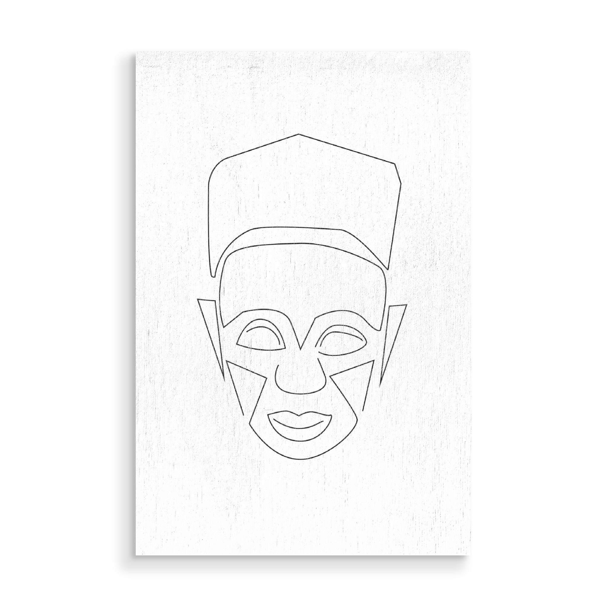 Holzbild "Face Mask" artboxONE - Abstrakt,Menschen,Schwarzweiß,Geometrie,Reise / Afrika - Maske,Ethno,Afrika,Menschen