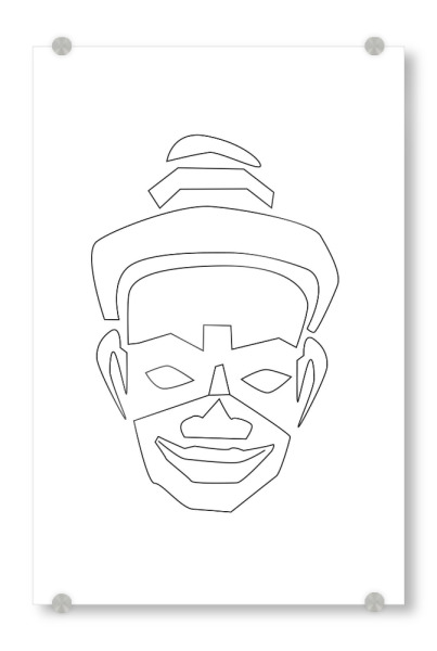 Acrylglasbild "Human Face" artboxONE - Abstrakt,Menschen,Schwarzweiß,Reise / Afrika,Reise / Asien - Maske,Ethno,Face