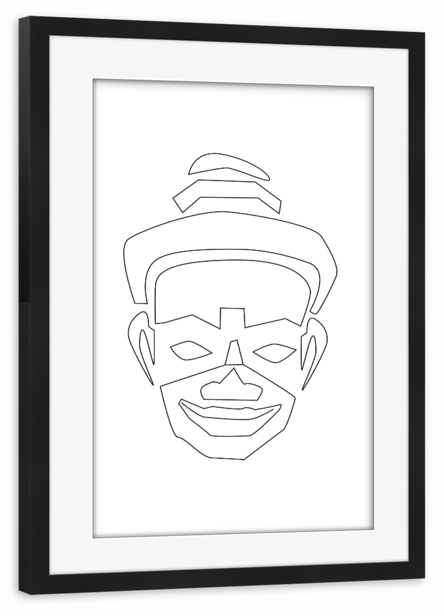Poster mit Rahmen schwarz "Human Face" artboxONE - Abstrakt,Menschen,Schwarzweiß,Reise / Afrika,Reise / Asien - Maske,Ethno,Face