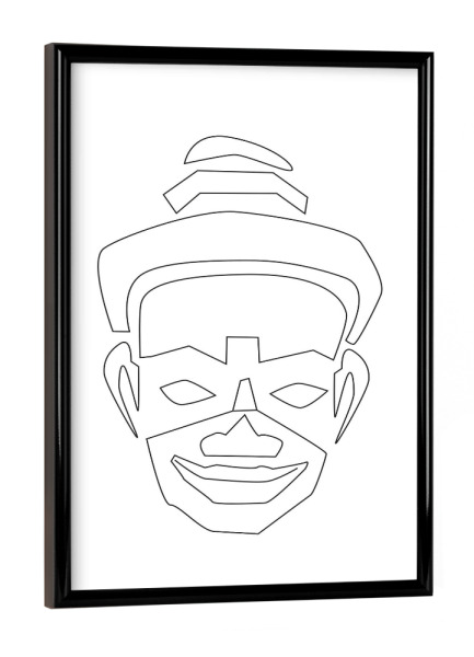 Poster mit schwarzem Rahmen "Human Face" artboxONE - Abstrakt,Menschen,Schwarzweiß,Reise / Afrika,Reise / Asien - Maske,Ethno,Face