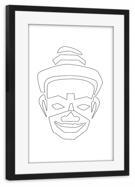 Poster mit Rahmen schwarz "Human Face" artboxONE - Abstrakt,Menschen,Schwarzweiß,Reise / Afrika,Reise / Asien - Maske,Ethno,Face