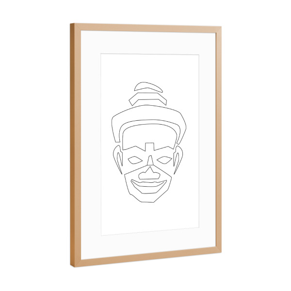 Poster mit Rahmen Kupfer "Human Face" artboxONE - Abstrakt,Menschen,Schwarzweiß,Reise / Afrika,Reise / Asien - Maske,Ethno,Face