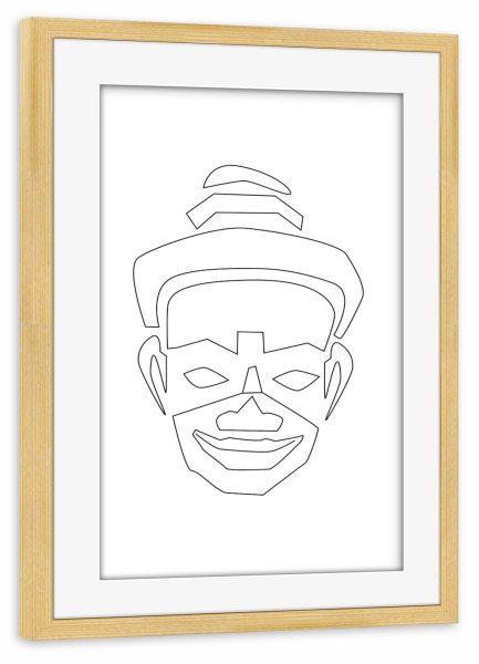 Poster mit Rahmen kiefer "Human Face" artboxONE - Abstrakt,Menschen,Schwarzweiß,Reise / Afrika,Reise / Asien - Maske,Ethno,Face