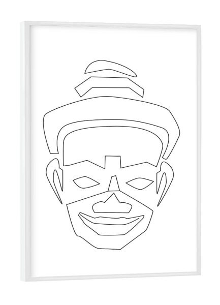 Poster mit weißem Rahmen "Human Face" artboxONE - Abstrakt,Menschen,Schwarzweiß,Reise / Afrika,Reise / Asien - Maske,Ethno,Face