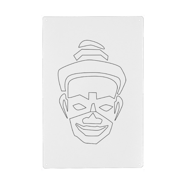 Holzbild "Human Face" artboxONE - Abstrakt,Menschen,Schwarzweiß,Reise / Afrika,Reise / Asien - Maske,Ethno,Face