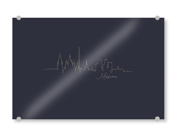 Acrylglasbild "Pen line silhouette Moscow dark" artboxONE - Städte,Reise,Städte / Weitere - Skyline,Skyscraper,Gebäude