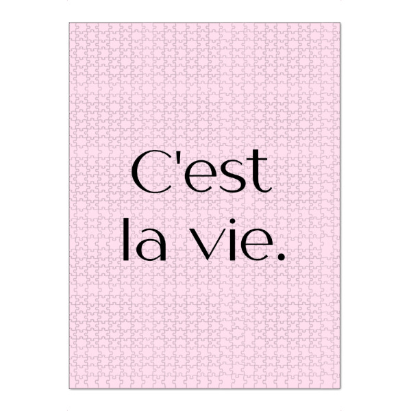 Puzzle Ravensburger "C'est la vie deux" artboxONE - Typografie,Menschen,Schwarzweiß,Liebe,Fashion - Quote,French,Fashion,Typography - Bild quote