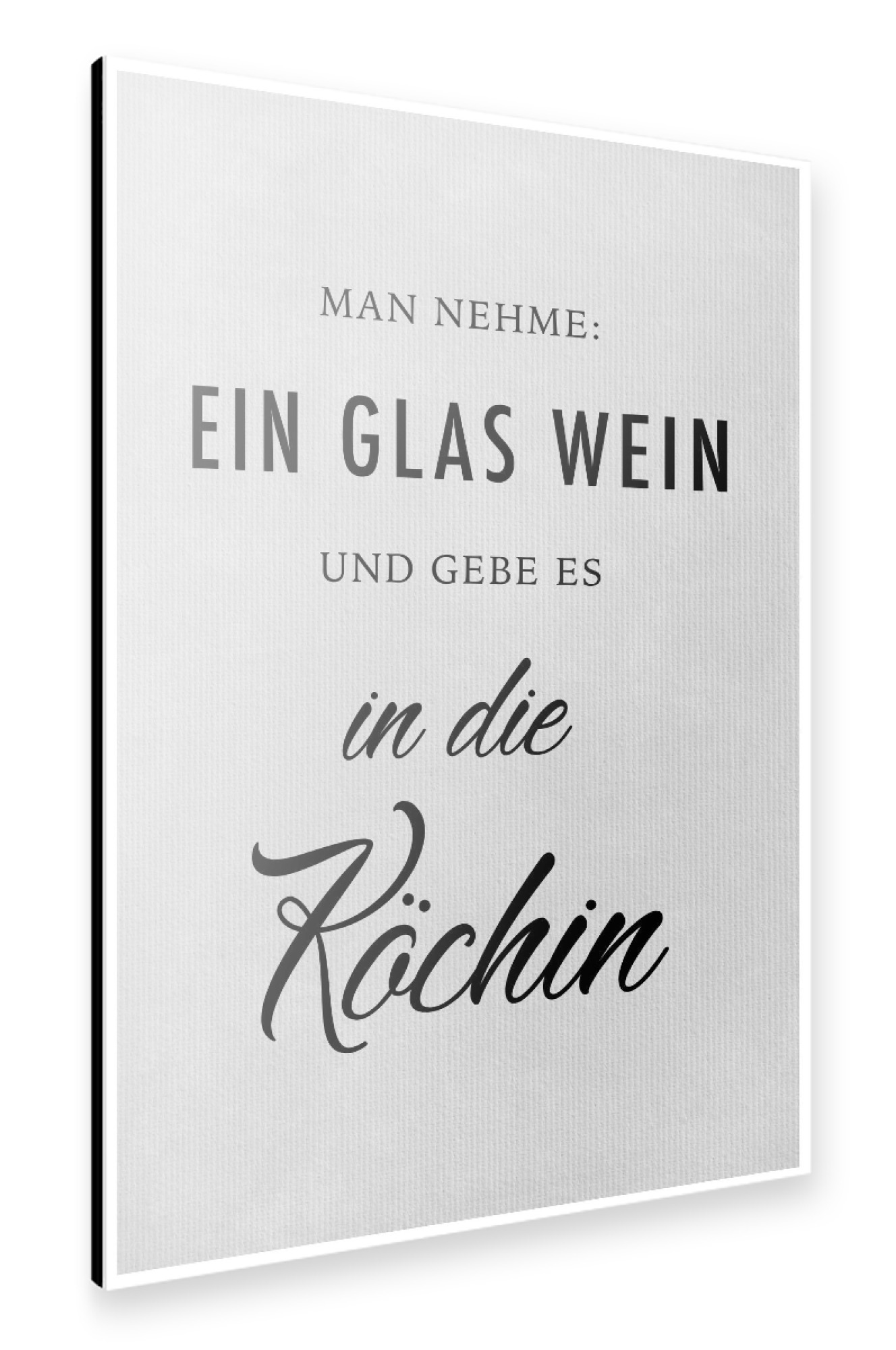 Alu-Dibond "Ein Glas Wein - Köchin" 75x50 cm artboxONE