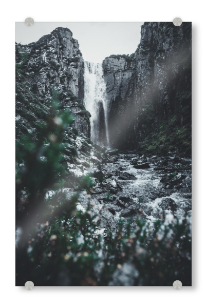Acrylglasbild "Wasserfall in den Highlands" artboxONE - Natur,Reise,Abstrakt,Reise / Länder - Wasserfall,Schottland,Wasser,Landschaft