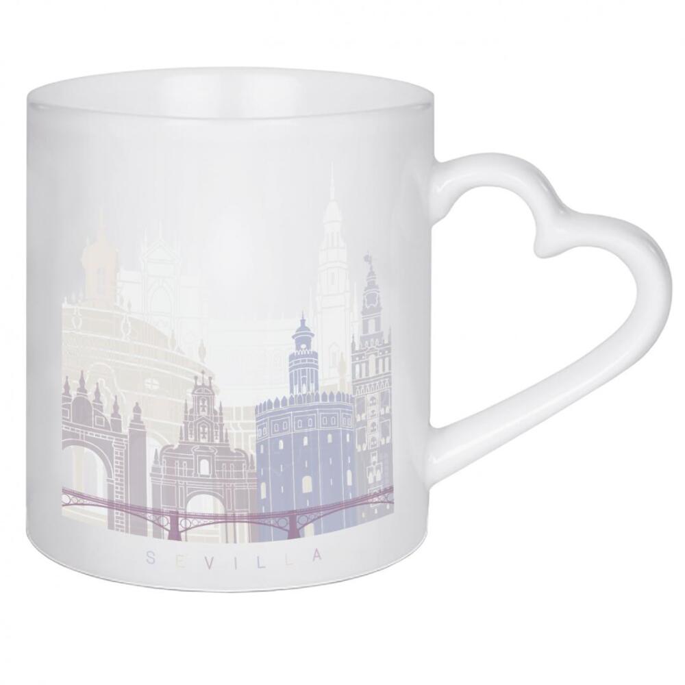 Herztasse "SKYLINE VON SEVILLA PASTELL" artboxONE - Städte,Architektur