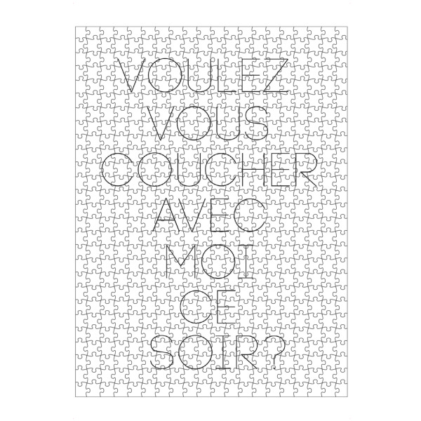 artboxONE Puzzle "Voulez vous" artboxONE - Typografie,Schwarzweiß - Französisch,Coucher - Bild französisch