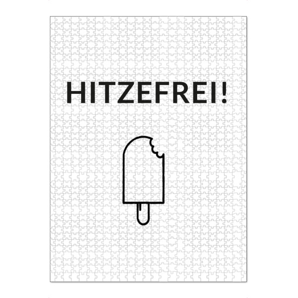 Puzzle Ravensburger "Hitzefrei" artboxONE - Schwarzweiß,Lehrersprüche - Hitzefrei,Eis,Schule,Lehrer,Unterricht - Bild hitzefrei