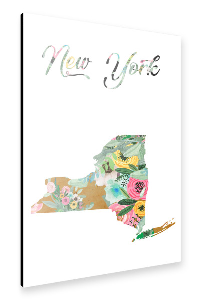 Alu-Dibond "New York vintage Karte" 30x20 cm artboxONE