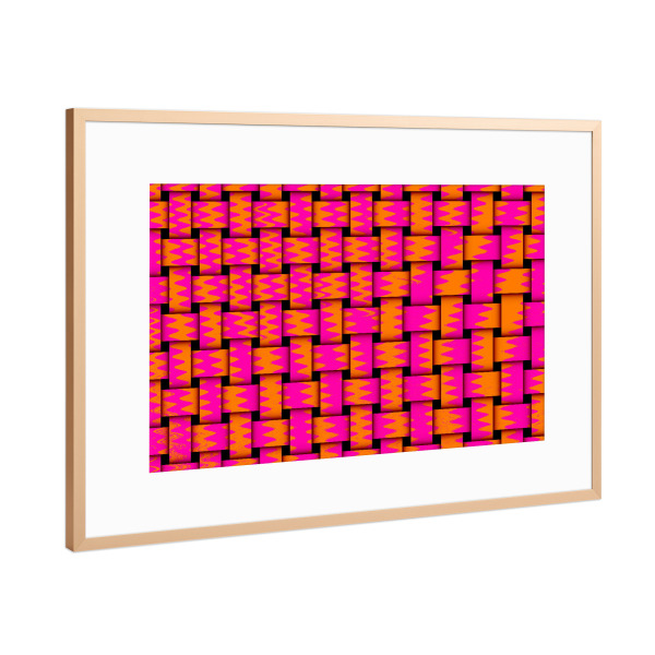 Poster mit Rahmen Kupfer "Pattern Weben orangepink" artboxONE - Abstrakt - Pattern,Weben,Muster