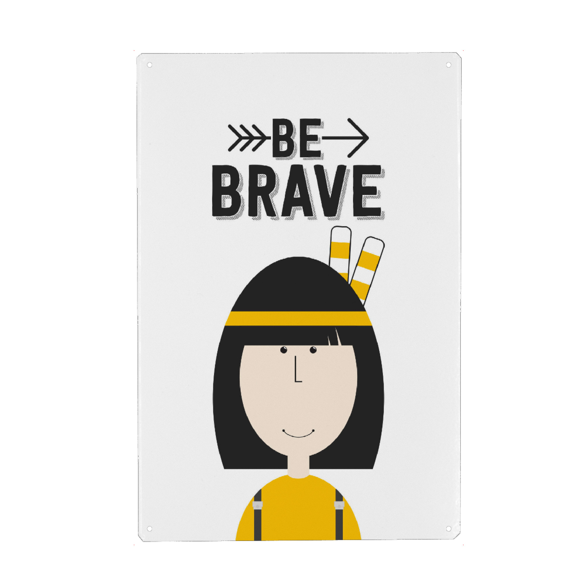 Holzbild "Emma - Be Brave!" artboxONE - Für Kinder - Mädchen,Motivation