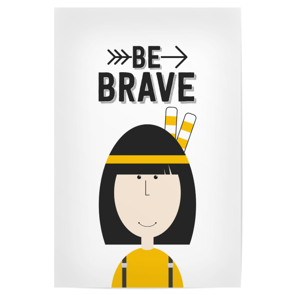 Poster 30x20 cm "Emma - Be Brave!" artboxONE - Für Kinder - Mädchen,Motivation