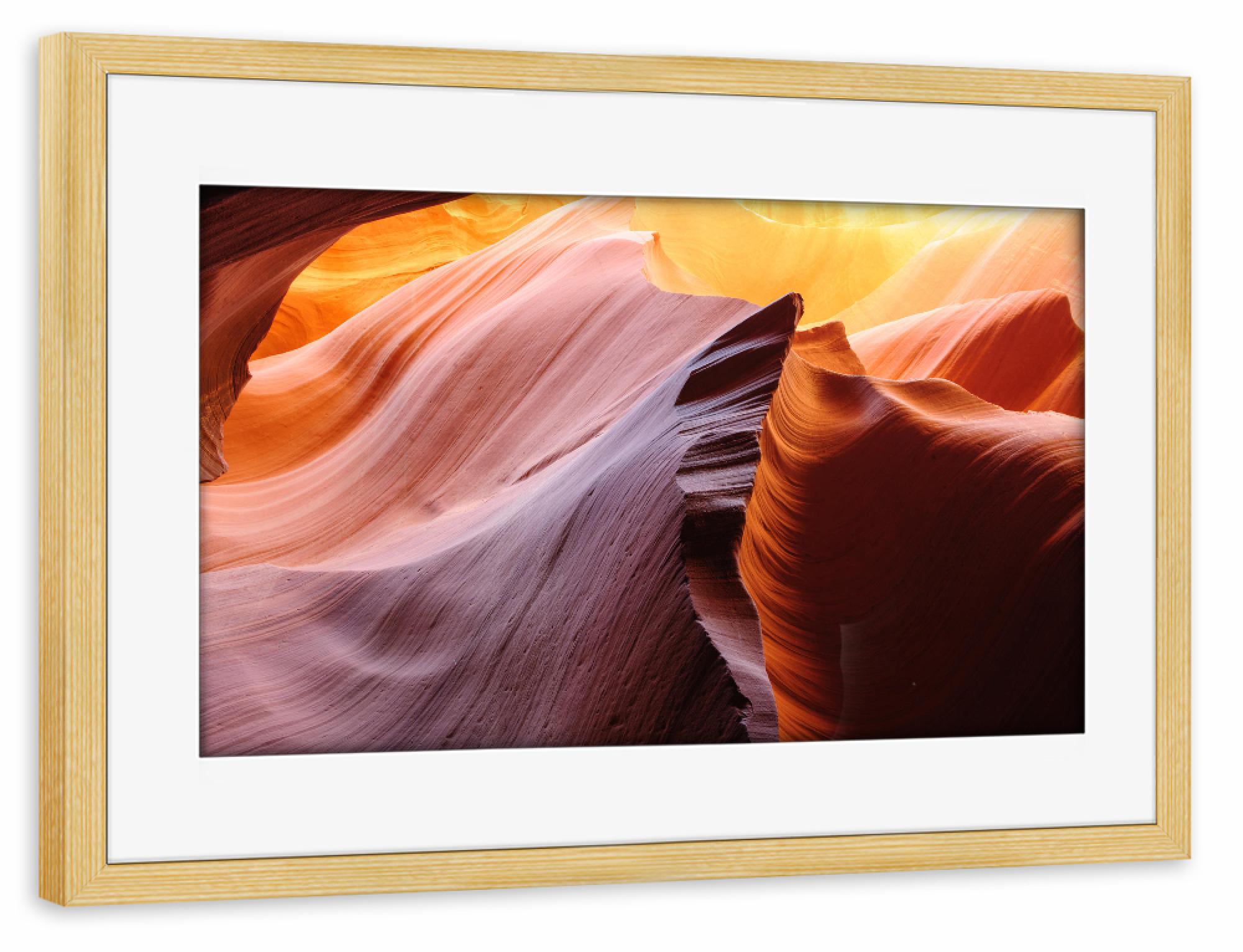 Poster mit Rahmen kiefer "Antelope Canyon Detail" artboxONE - Natur,Abstrakt - Berg,Felsen