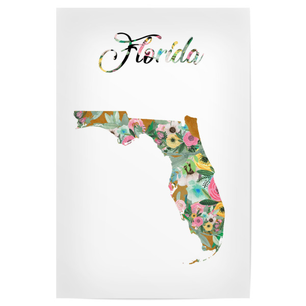 Poster 30x20 cm "Florida vintage Karte" artboxONE - Kartografie - Florida,Map,Retro,Vintage
