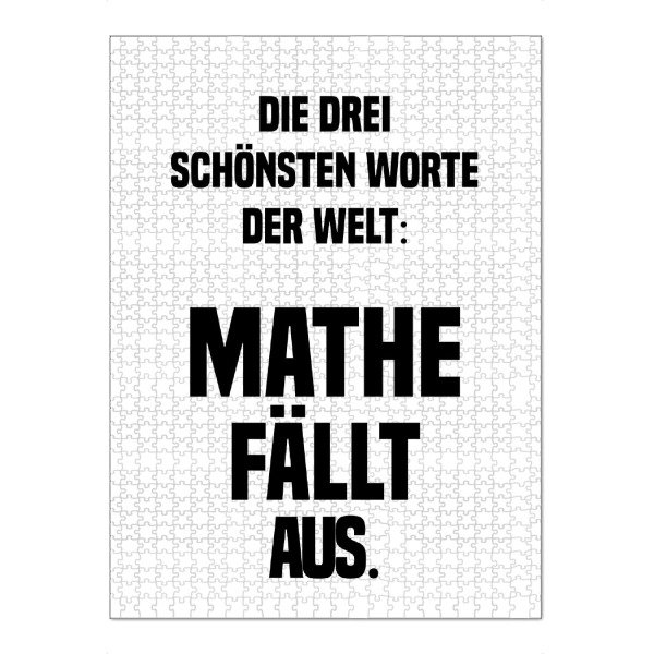 Puzzle Ravensburger "Mathe fällt aus" artboxONE - Schwarzweiß,Lehrersprüche - Mathe,Schule,Lehrer - Bild mathe