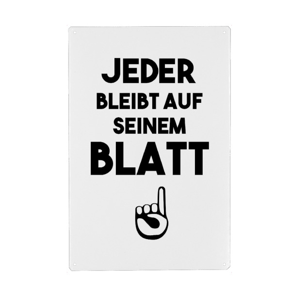 Holzbild "Jeder bleibt auf seinem Blatt" artboxONE - Schwarzweiß,Lehrersprüche - Lehrer,Schule,Schüler