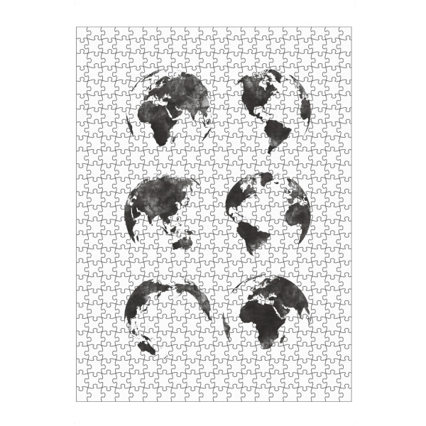 Puzzle Ravensburger "World map in watercolor b&w" artboxONE - Schwarzweiß,Kartografie - World,Map,Worldmap,Weltkarte,World map - Bild world