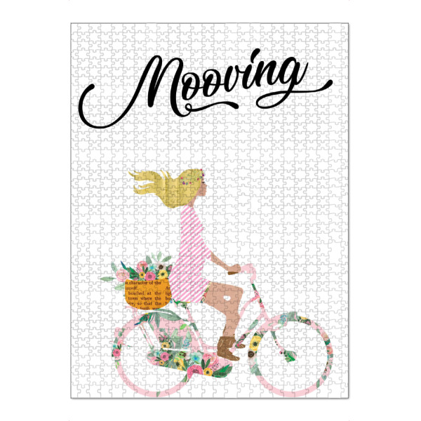 Puzzle Ravensburger "Moving" artboxONE - Typografie - Moving,Bike,Vintage - Bild moving