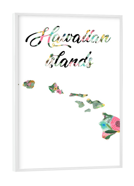 Poster mit weißem Rahmen "Hawaii vintage Karte" artboxONE - Kartografie - Hawaii,Karte