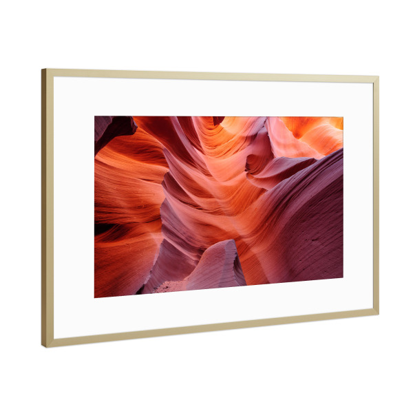 Poster mit Rahmen Gold "Lower Antelope Canyon" artboxONE - Natur - Antelope canyon,Antelopecanyon
