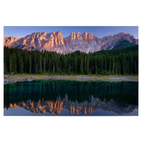 Poster 30x20 cm "Karersee" artboxONE - Natur - Lago di carezza,Dolomiten,Sonnenuntergang