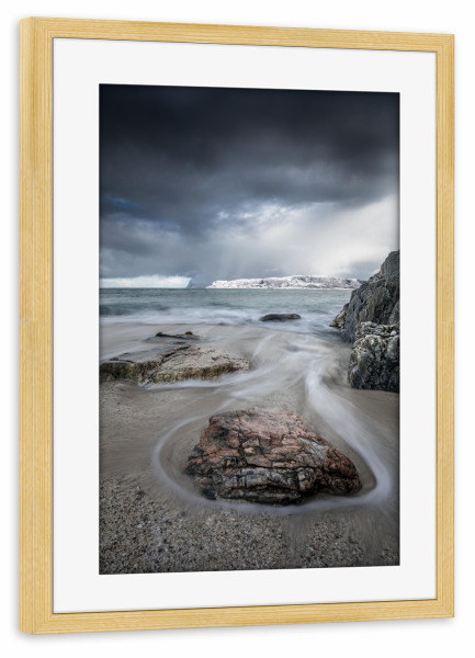 Poster mit Rahmen kiefer "Coast of Norway" artboxONE - Natur - Norwegen,Skandinavien,Küste
