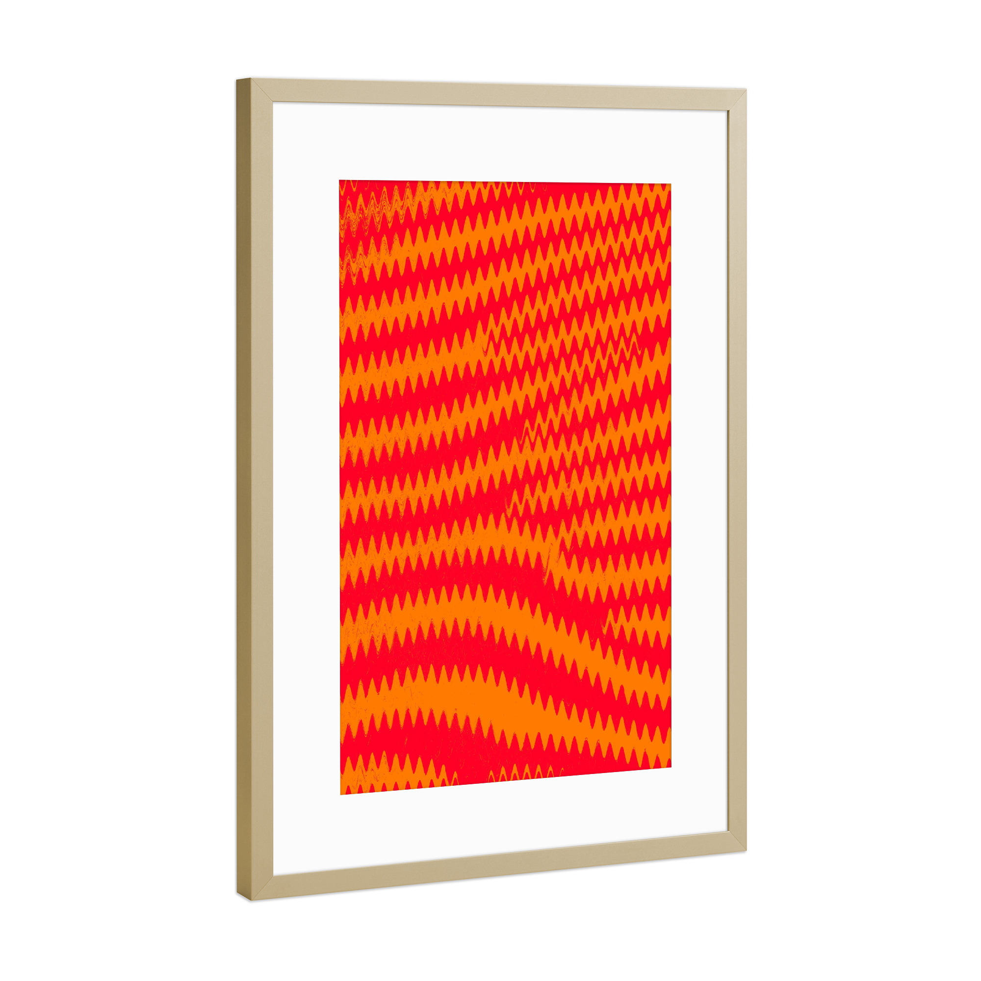 Poster mit Rahmen Gold "Zebra Pattern rotorange" artboxONE - Abstrakt - Pattern,Muster