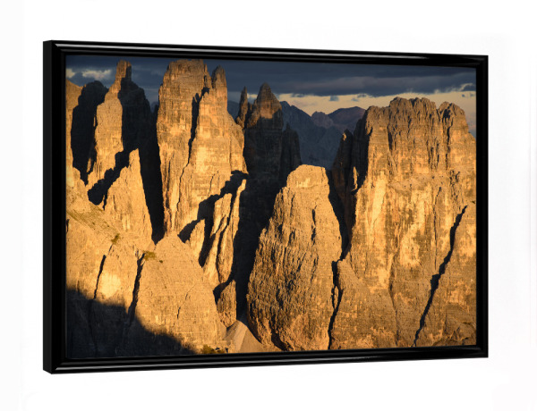 Poster mit schwarzem Rahmen "Paternkofel bei Sonnenuntergang" artboxONE - Natur - Dolomiten,Berg,Tre cime