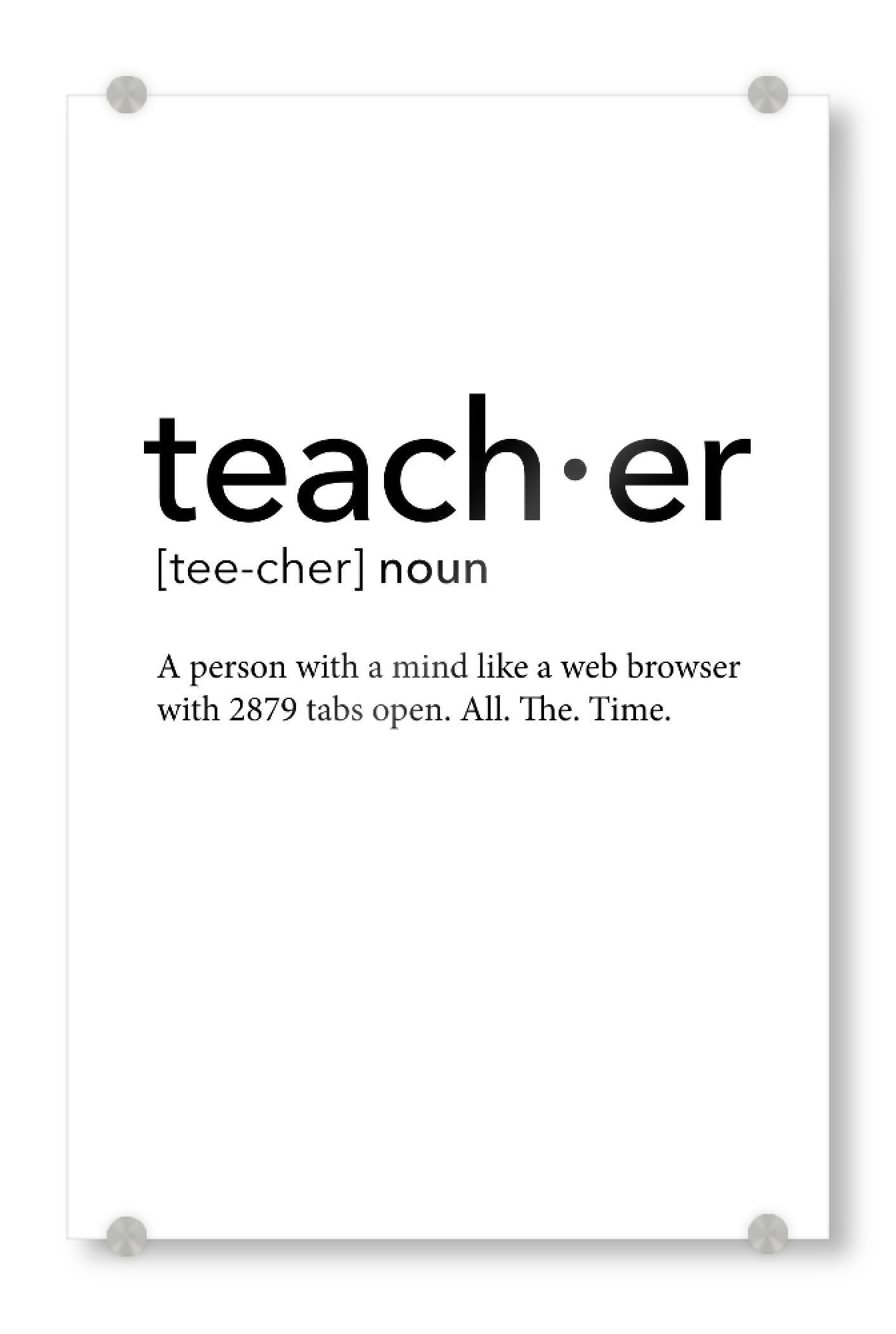 Acrylglasbild "Teacher definition 41" artboxONE - Schwarzweiß,Lehrersprüche - Teacher,Definition