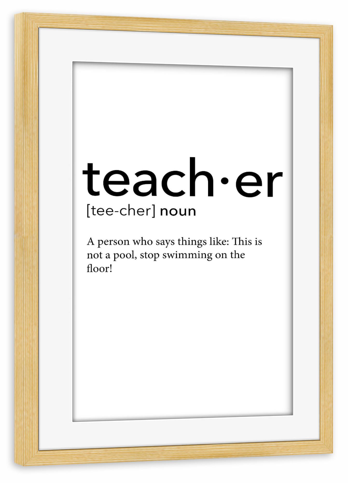 Poster mit Rahmen kiefer "Teacher definition 30" artboxONE - Schwarzweiß,Lehrersprüche - Teacher,Definition